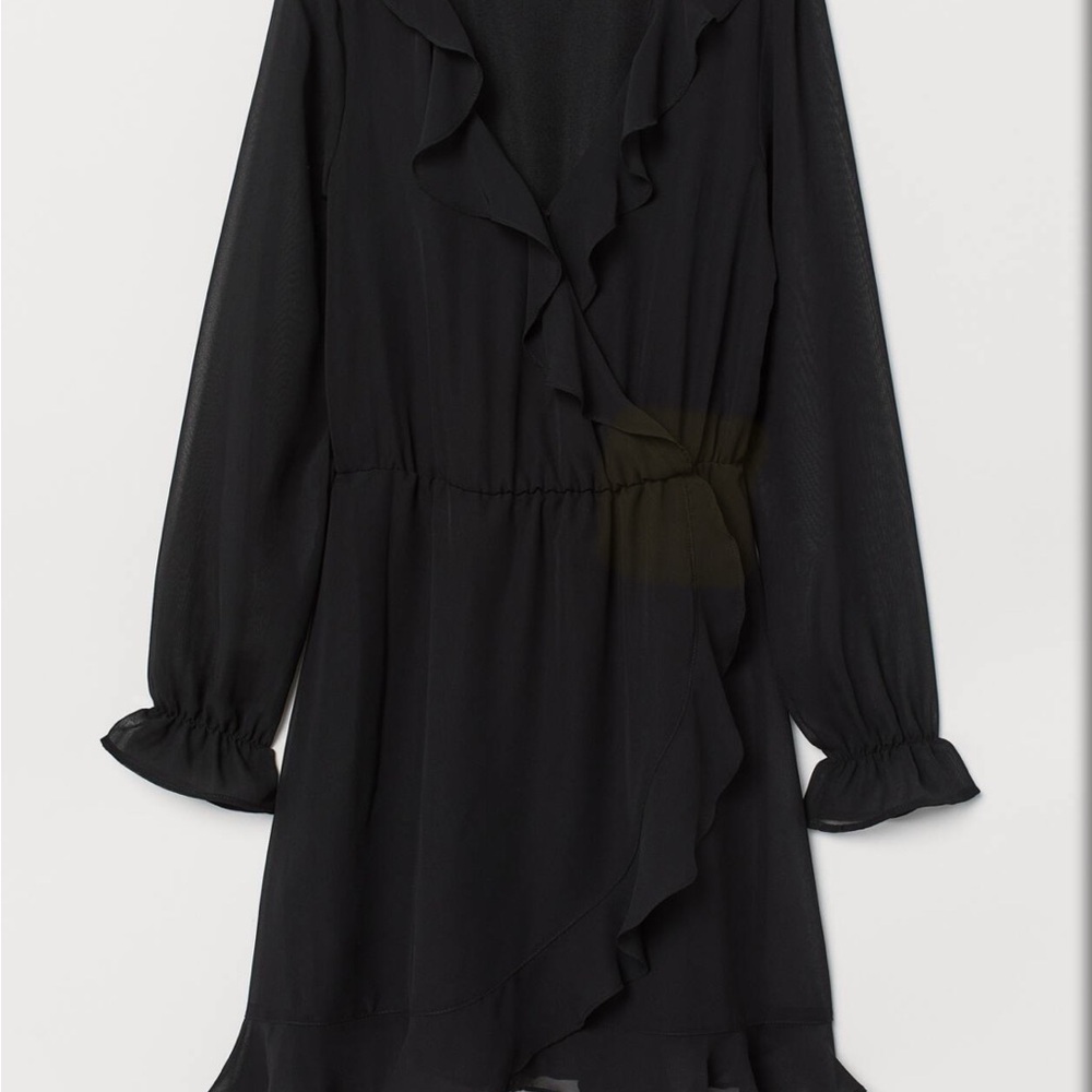 H&M Black Wrap Dress, Size 12, NWT